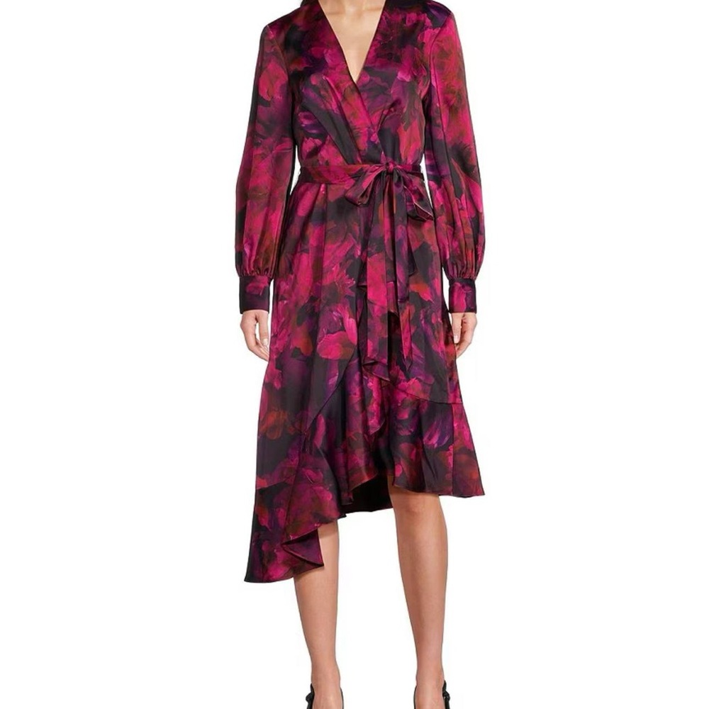 Alex Marie Red V-Neck Bishop Sleeve Sundress
